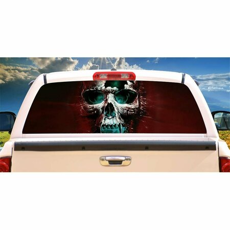 ENTRETENIMIENTO Wicked Skull Rear Window Graphic Truck View Thru Vinyl Back Decal EN2678307